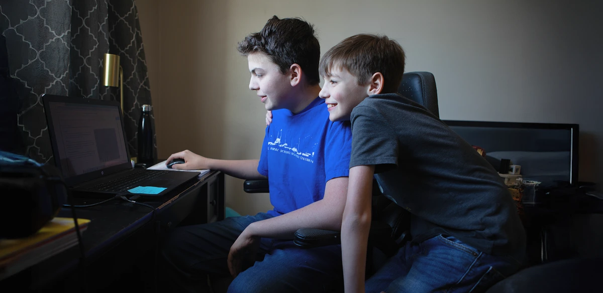 boys playing videogames